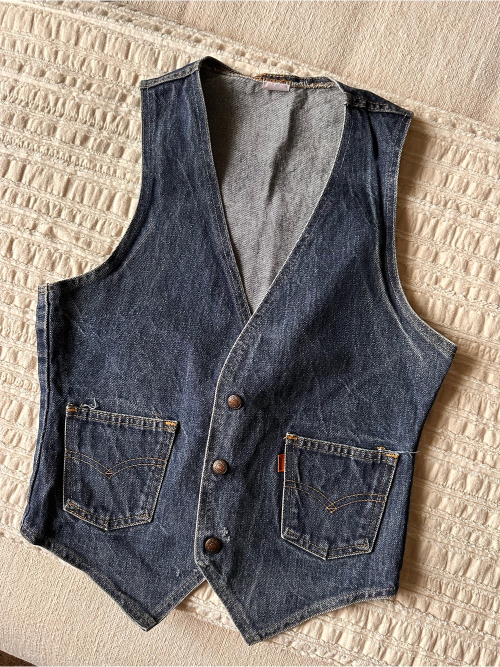 Levi's Dark Blue Denim Vest with Front Buttons